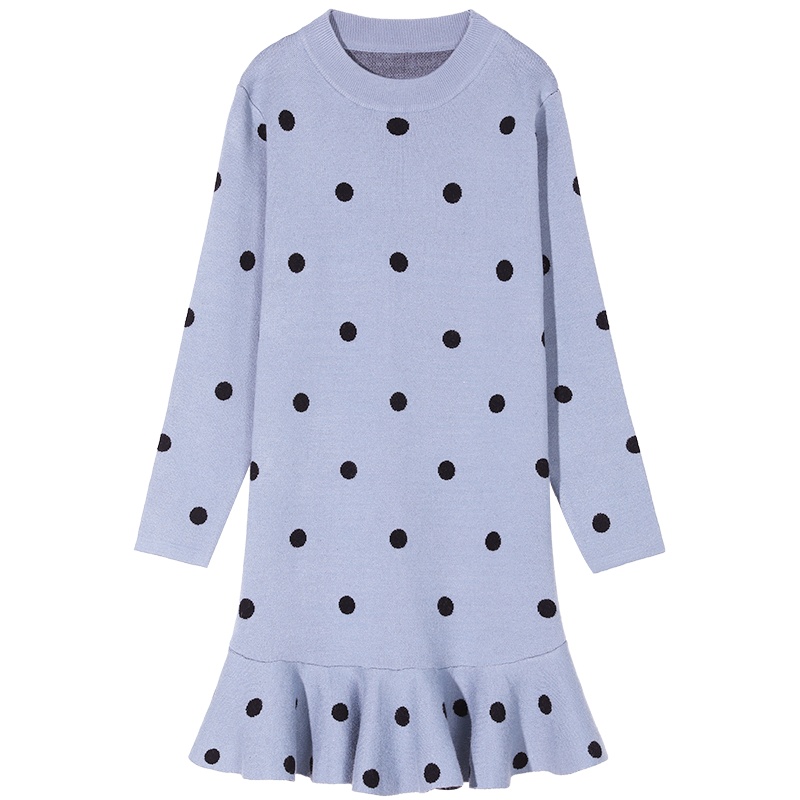 妖精的口袋复古波点长袖连衣裙2019秋冬季新款女a字中长款裙子潮
