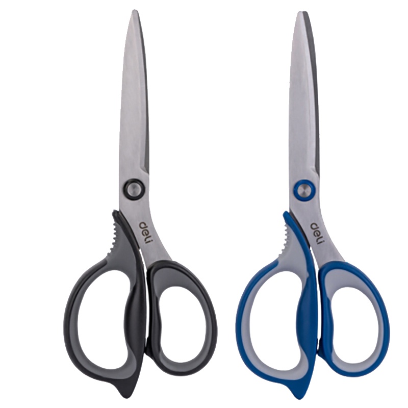 格瑞特宏歌X得 力77759 175mm中号办公家用剪刀 弧形剪片省力剪刀 黑色