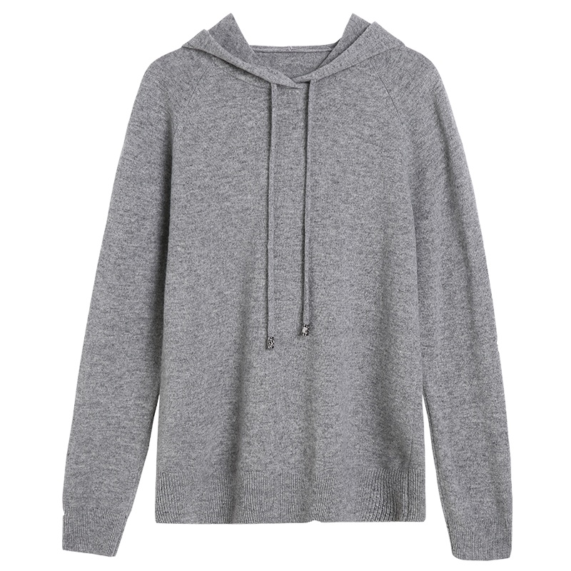 金菊秋冬新款毛衣带帽纯色卫衣百搭羊毛衫女