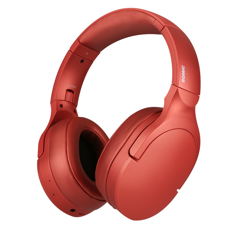 Somic/硕美科 SC2000BT便携式无线手机蓝牙音乐耳机头戴式跑步颈脖式入耳式智能HIFI带麦克风话筒暮光红