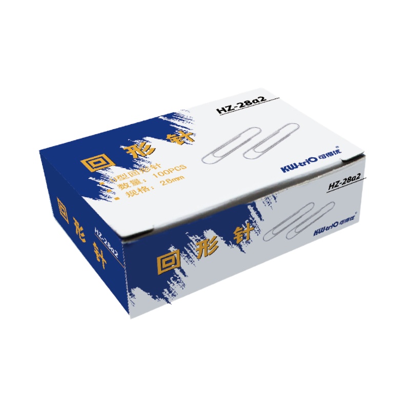 可得优(KW-triO)HZ-28a2办公文具装订镀铬银防锈U形回形针 10小盒装