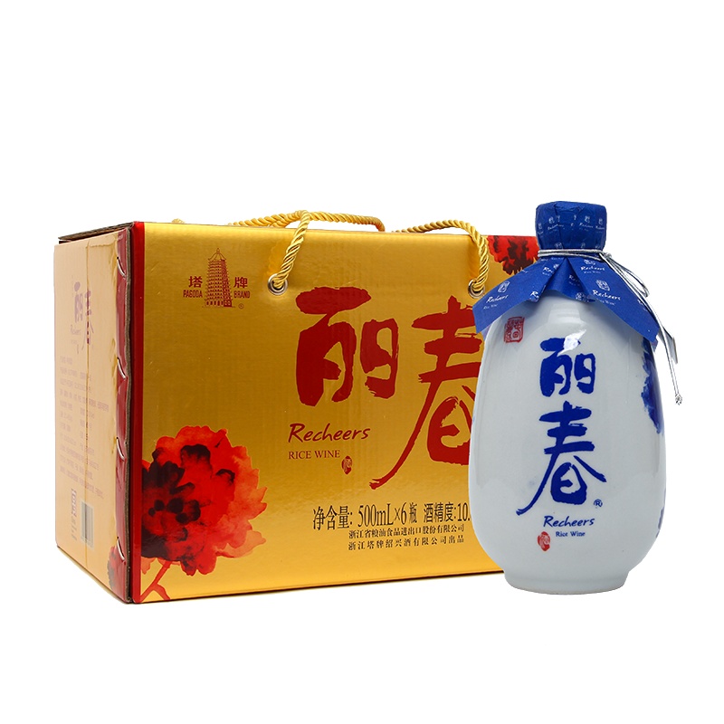 塔牌 绍兴产黄酒 牡丹丽春金箱版500ml*6瓶 箱装 手工冬酿 半干型 塔牌花雕酒