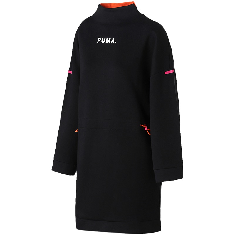 PUMA彪马女装连衣裙T7刘雯同款连帽长款运动服577709 L 57770901黑色