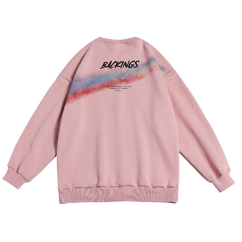 【直营】木林森(MULINSEN)秋季喷染工艺彩虹印花情侣卫衣男户外休闲衣