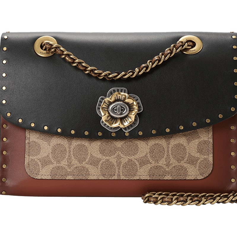 预订 Coach PARKER 山茶花铆钉边饰单肩包 29416