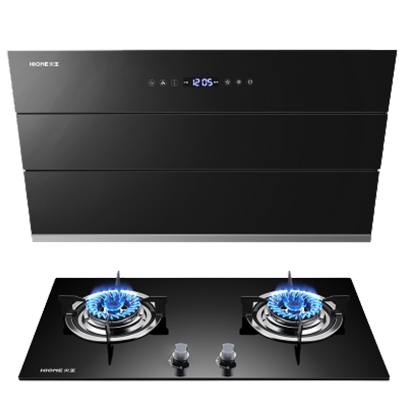 新品 火王（Hione）19立方吸力免拆洗 触控开合款侧吸油烟机灶具套餐