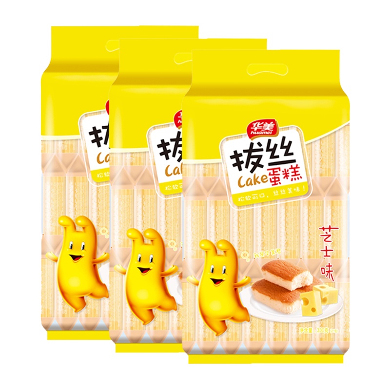 华美拔丝蛋糕芝士味330g*3袋