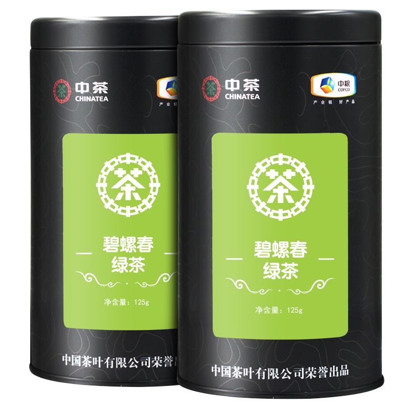 中茶 特级碧螺春 茶叶 绿茶 明前云雾嫩芽春茶 125g*2罐