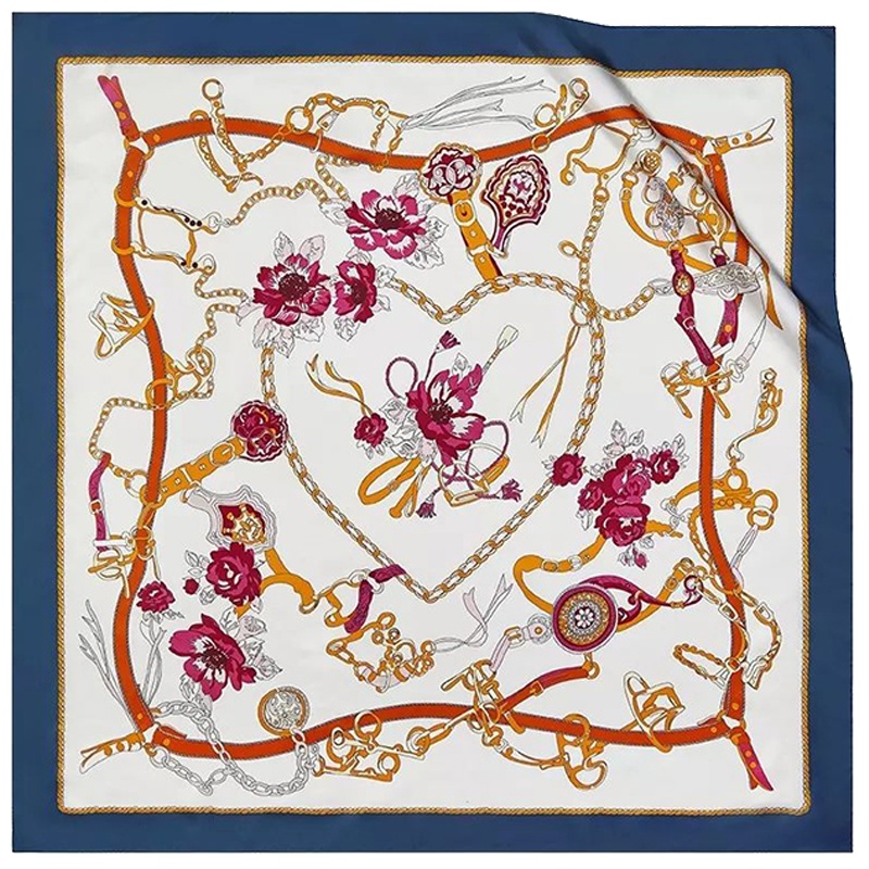 万事利真丝丝巾秋冬新品围巾两用披肩桑蚕丝大方巾双面印花-心锁臻爱