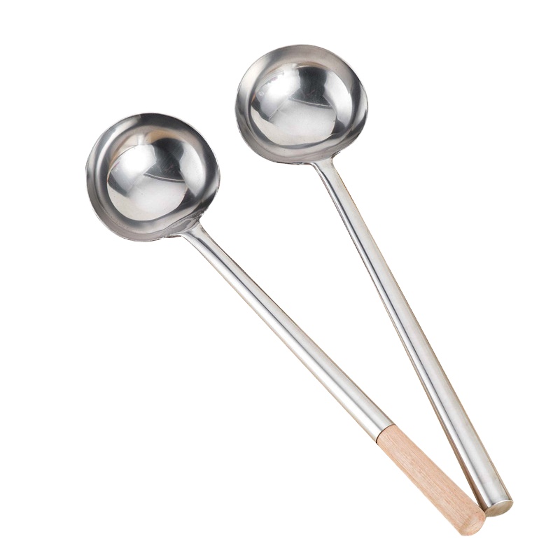 炒菜勺子12CM不锈钢打菜勺勺加长柄勺子厨师炒勺汤勺炒菜勺水勺铲勺分菜勺