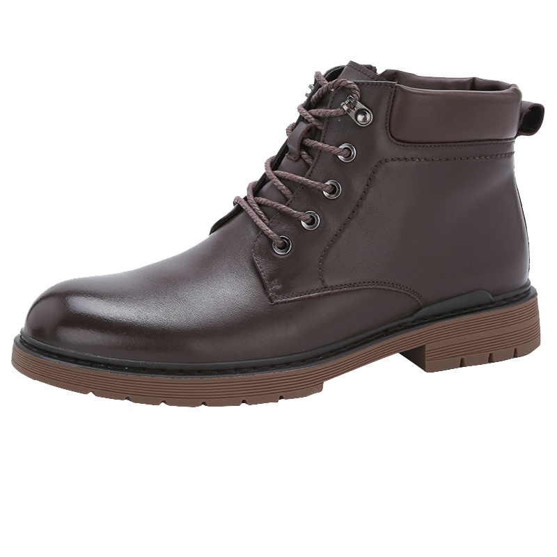 木林森马丁男靴子2019秋季英伦风高帮男鞋冬季工装靴中帮真皮短靴