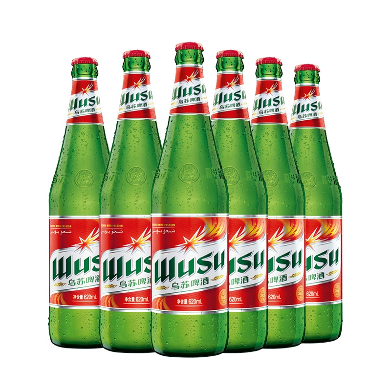 乌苏啤酒(wusu)新疆大红瓶乌苏啤酒620ml*6瓶装