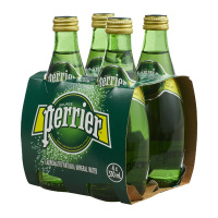 法国原装进口 巴黎水(Perrier)气泡矿泉水 原味天然矿泉水 330ml*24瓶 (玻璃瓶)