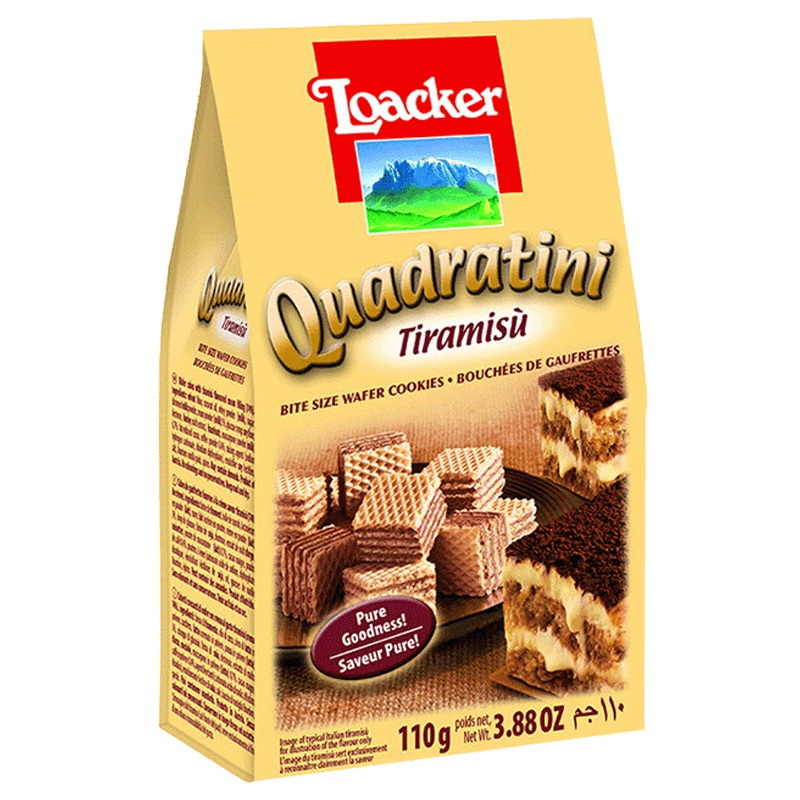 [提拉米苏味]莱家(Loacker)威化饼干提拉米苏味 125g/袋 进口饼干 进口零食 进口食品 巧克力威化意大利进口
