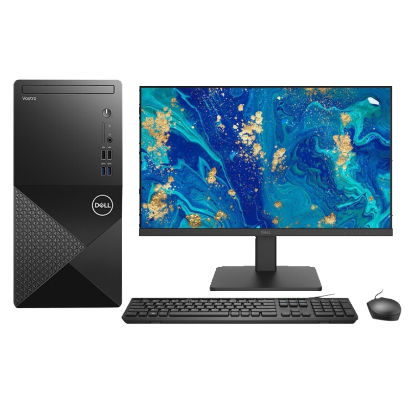 戴尔(DELL)V3888台式机电脑套机23.8英寸D2421H(I3-10100 8GB 1TB+256GBSSD)定制