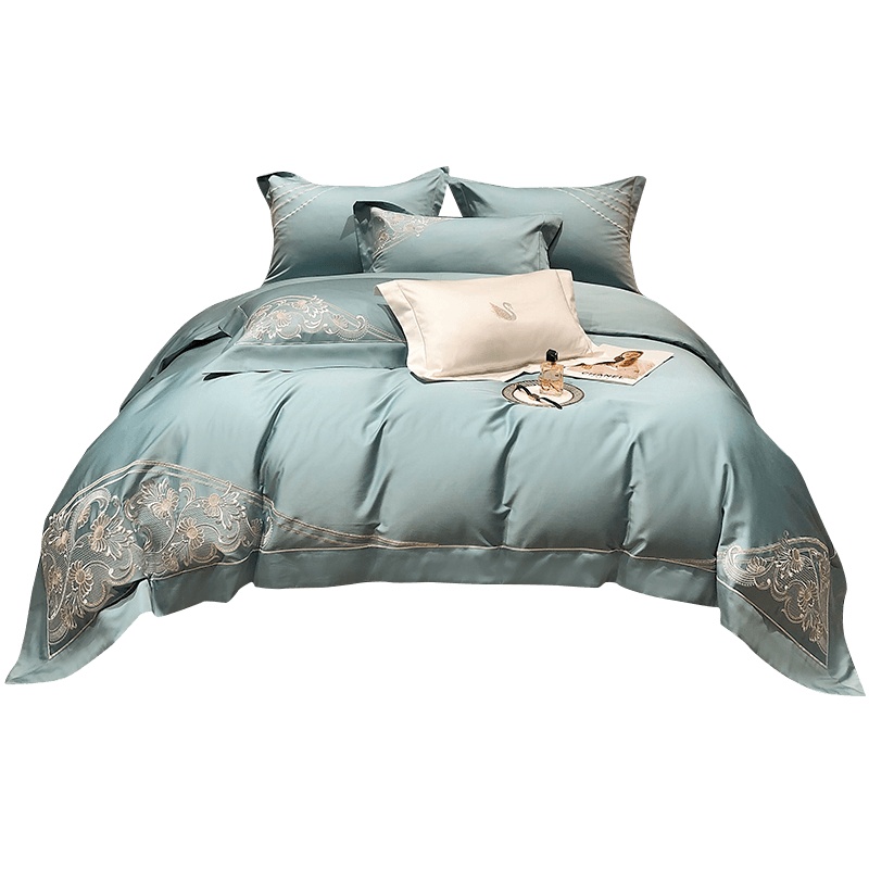 凯诗风尚(CHARSON) 四件套 苏宁自营 100支全棉贡缎绣花四件套纯棉1.8m澳棉套装床上用品床单被套2米床双人