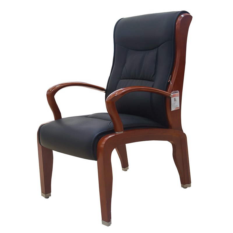 榭邦305会议椅办公家具 办公椅家用椅子座椅会议椅洽谈椅木架皮办公椅电脑椅