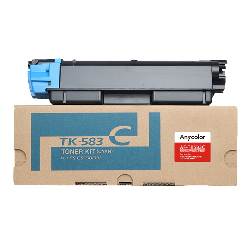 欣彩 TK-583C墨粉盒 AF-TK583C蓝色粉盒 2.8K适用京瓷FSC5150DN P6021cdn 复印机碳粉