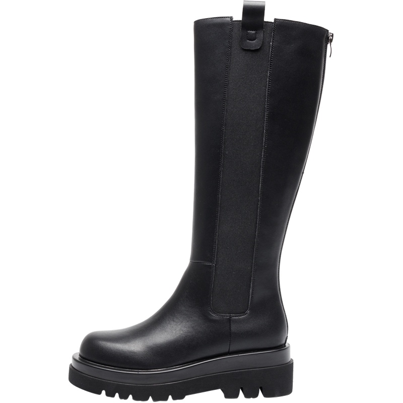 马克华菲高筒靴女2020秋冬新款长筒靴女不过膝香风骑士靴单靴