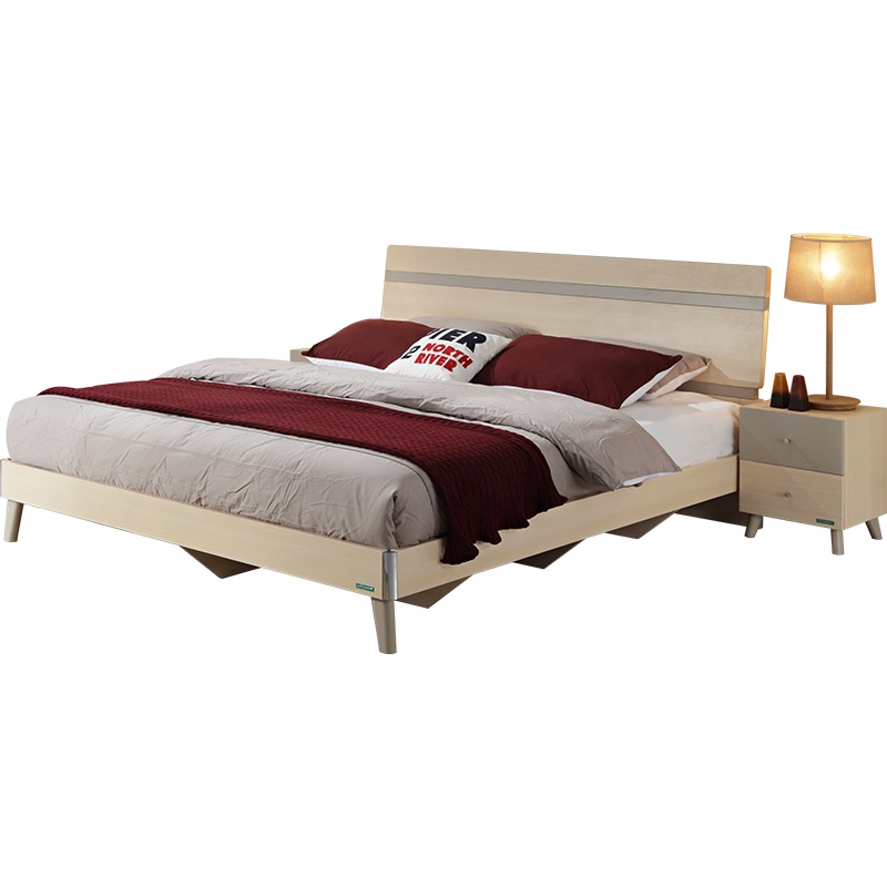 全友家私 简约现代卧室家具套装 1.8米1.5米 双人床板式床 106305