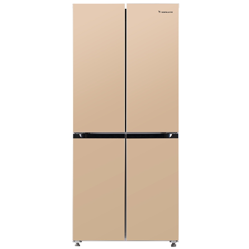 双鹿 (SONLU) 398升十字对开门家用冰箱风冷无霜一级能效节能双变频四开门多门电冰箱玫瑰金BCD-398WQVYD