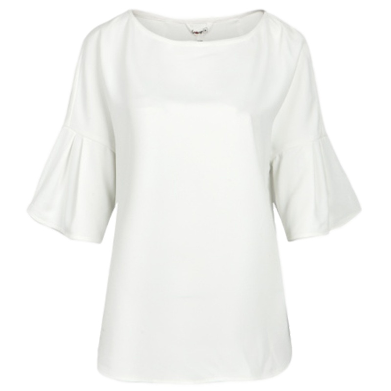 【福利款】拉夏贝尔7m莫丽菲尔2016秋新款圆领蝴蝶结喇叭袖T恤女70006437