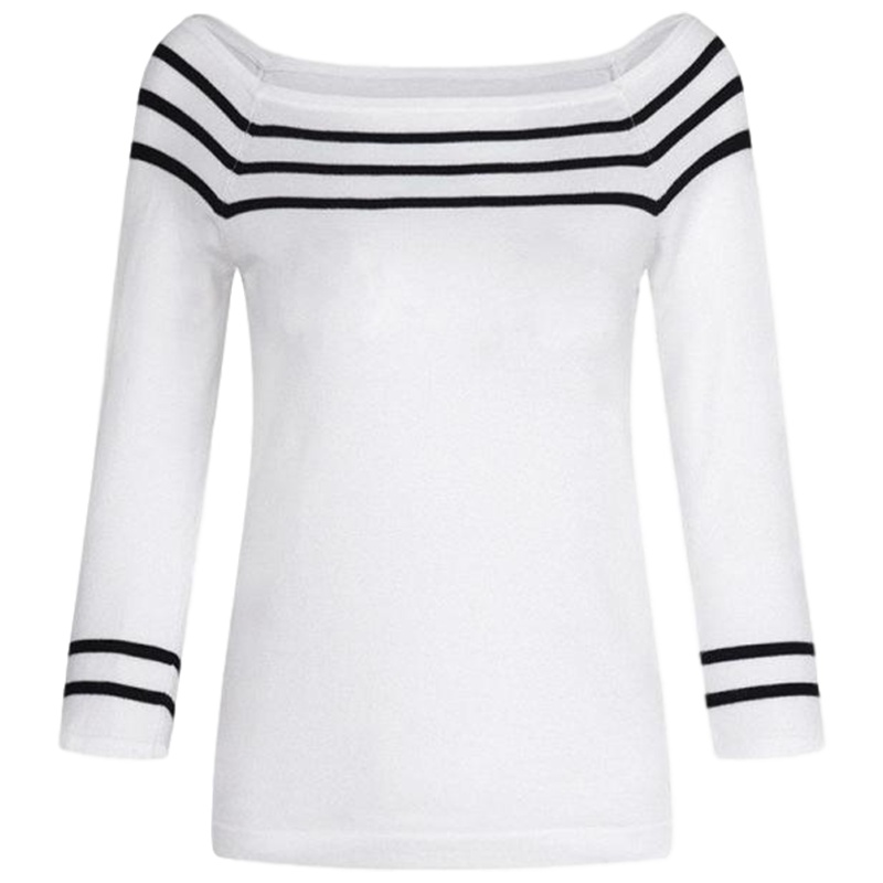 7M毛衣女秋装新款韩版修身显瘦打底衫一字领针织衫女70007622