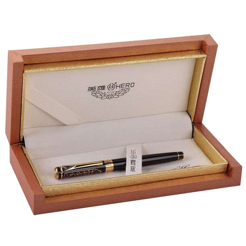 英雄(HERO)钢笔 1078 亲吻金雕铱金笔(明尖)钢笔 0.5mm 1支