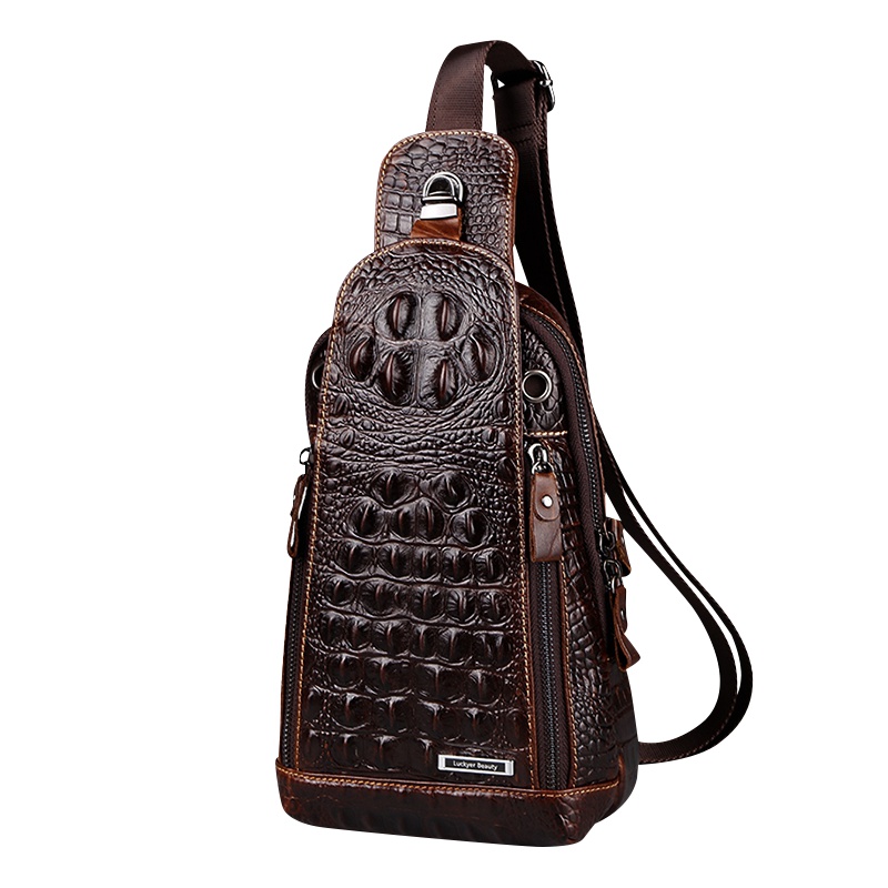 鳄鱼纹邮差包夸包男士休闲包小包包小挎包商务包钱包男生斜挎包小挂包胸前包斜肩包男包斜跨小背包腰包单肩斜挎包胸包