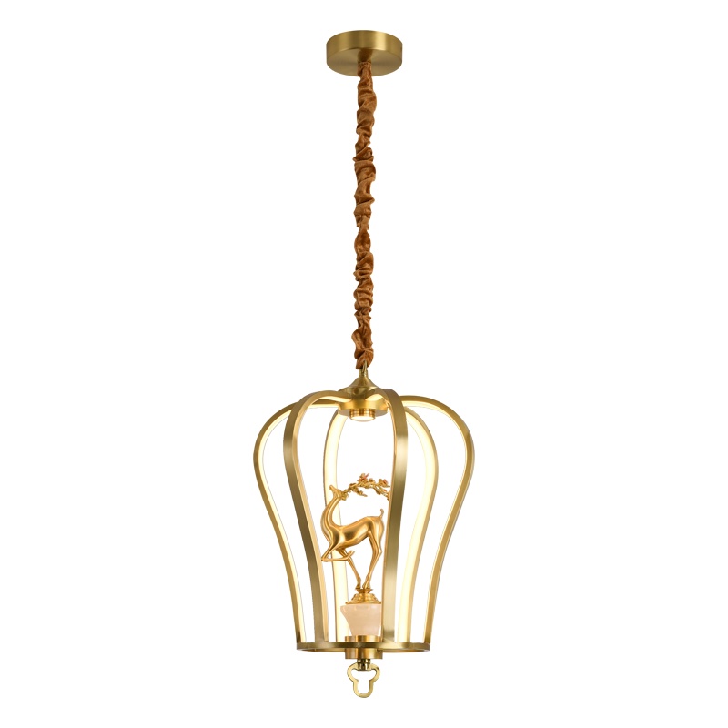 华阁 新中式全铜吊灯客厅灯具套餐现代简约大气中式风卧室餐厅别墅复式楼吊灯餐吊