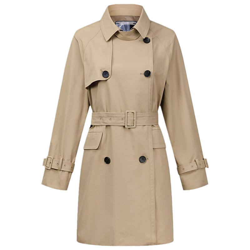 爱号双排扣中长款风衣女2021年春秋新款英伦风气质修身收腰休闲外套