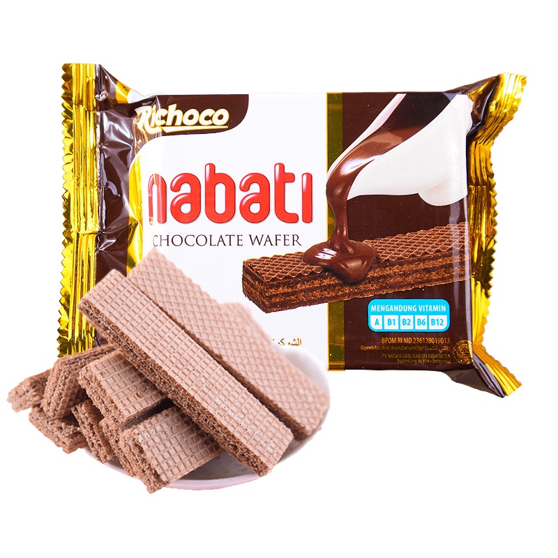 Nabati 丽芝士(Richeese) 纳宝帝 丽巧克巧克力味威化饼干58g 印尼进口威化饼干