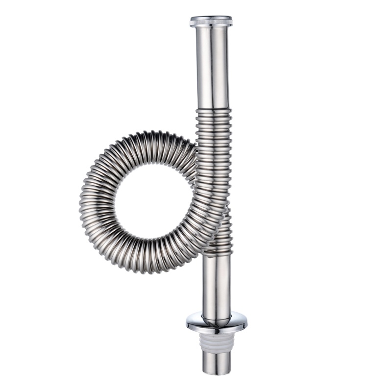 不锈钢面盆下水管加长S弯防臭洗手盆洗脸盆配件台盆排水管防鼠咬 DN32*100cm