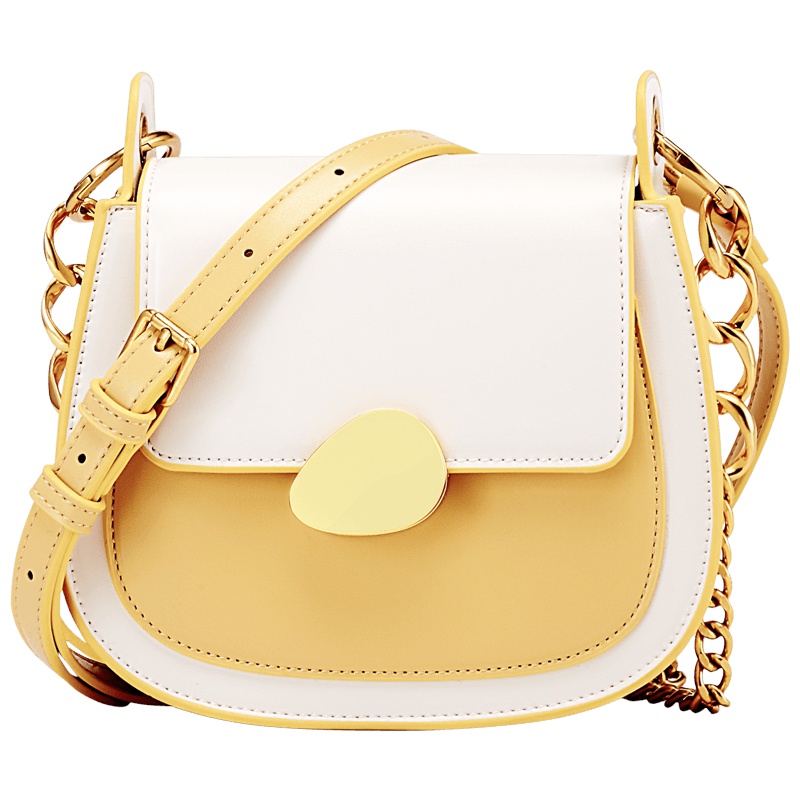 第九城（V.NINE） 包包女包2019新款单肩包女休闲马鞍包时尚百搭斜挎包简约链条小包包女