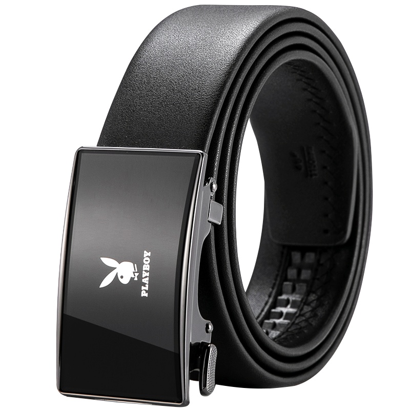 花花公子(PLAYBOY) 皮带男真皮商务自动扣 裤带头真皮皮时尚腰带父亲男友生日情人节礼物