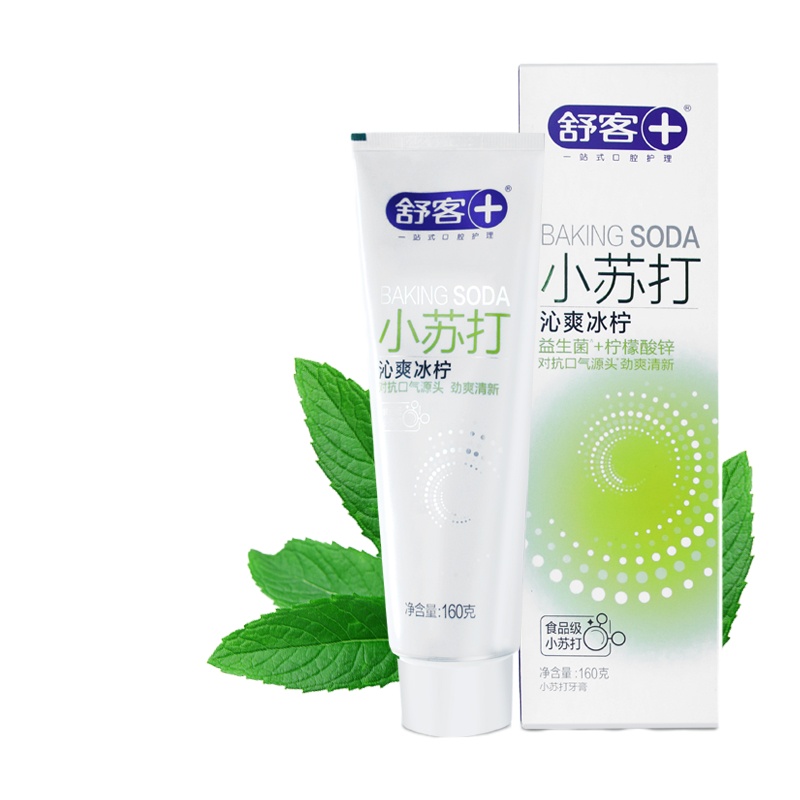 舒客(Saky) 小苏打牙膏沁爽冰柠160g 单支装