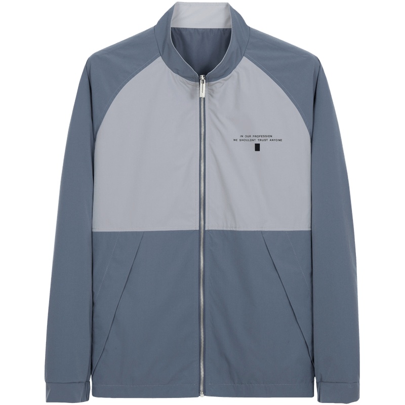 千纸鹤男士立领夹克上衣2020春季新款青年撞色时尚潮流外套30498