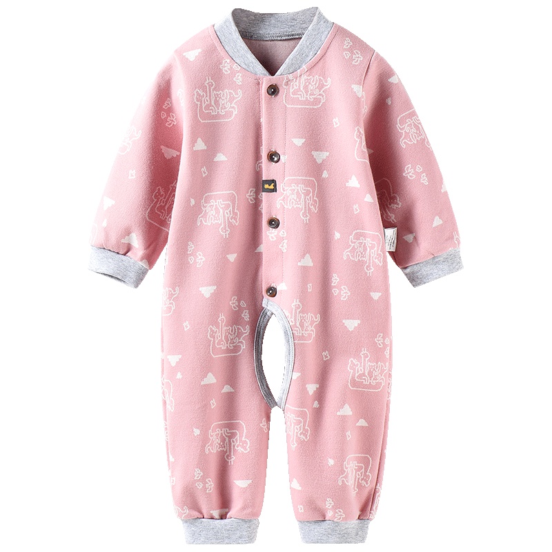 童泰TONGTAI婴幼儿内衣春季新款婴儿开裆连体衣3-18个月宝宝对开哈衣爬爬服婴幼儿通用80cm