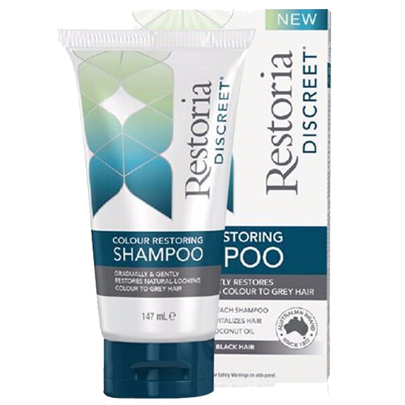 Restoria 丽丝雅黑发还原乳液黑发乳白发自然变黑洗发水 147ml/瓶非染发剂不伤发适用所有人群 澳洲进口
