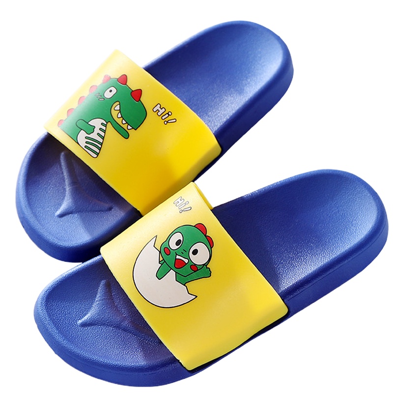 乐可爱家用夏季儿童拖鞋男可爱卡通一字拖浴室洗澡家居鞋可外穿防滑拖鞋