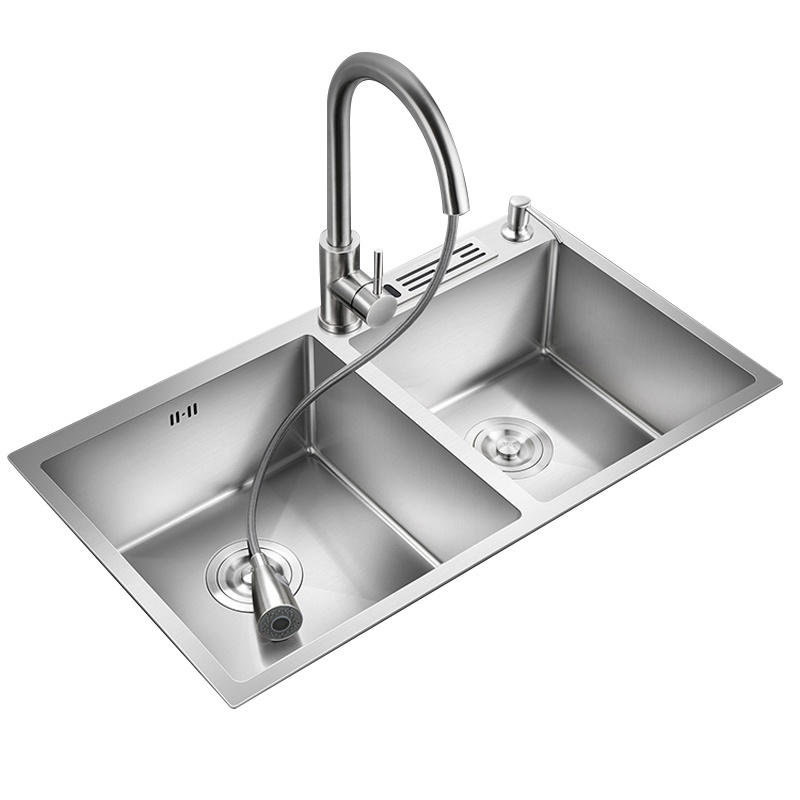 爱家生活 不锈钢洗菜盆水槽双槽厨房洗碗槽水池菜盆家用洗碗池套餐