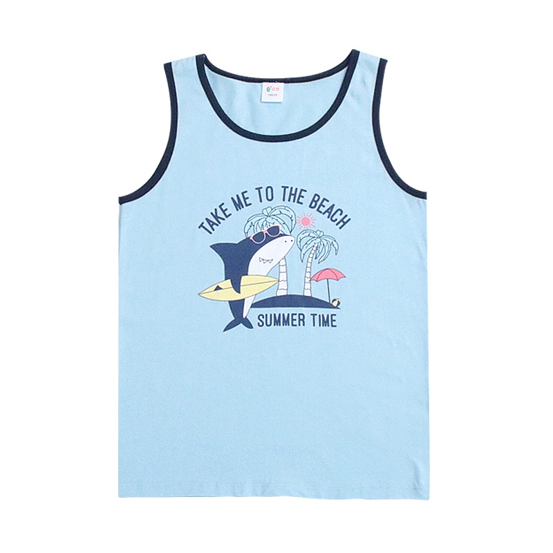 红豆(HODO)男童背心100%棉2019年夏季纯棉卡通动漫百搭套头圆领男童儿童背心男学生背心