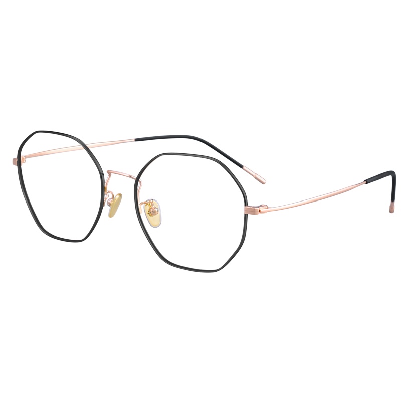 普莱斯(pulais)防蓝光多边形近视眼镜框架男 平光防辐射光学护目镜女可配有度数抗蓝光辐射5028 配平光防蓝光