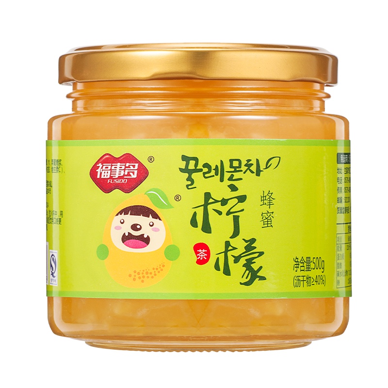 福事多蜂蜜柠檬茶500g/瓶 水果茶冲饮泡水喝的饮品花果茶 下午茶