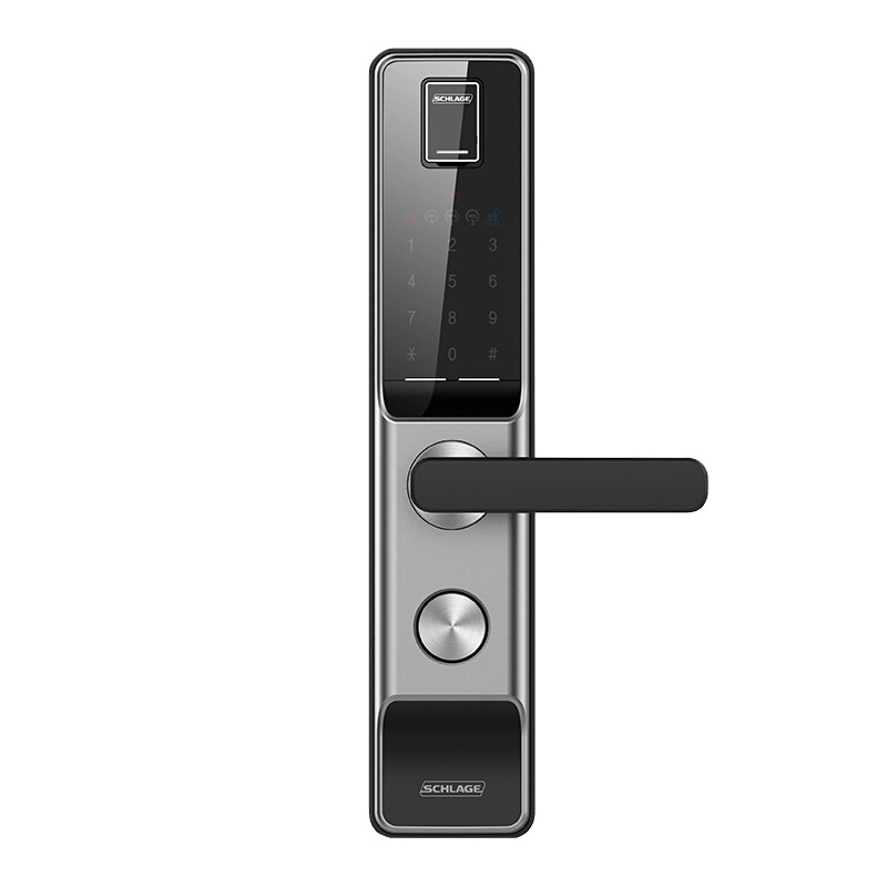 西勒奇(SCHLAGE)指纹锁Q6入户防盗门锁C级智能锁家用电子锁门禁卡APP操控密码锁Q6201彗星银色
