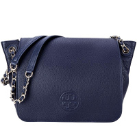 TORY BURCH 托里·伯奇 时尚经典女士藏青色皮质手提单肩包