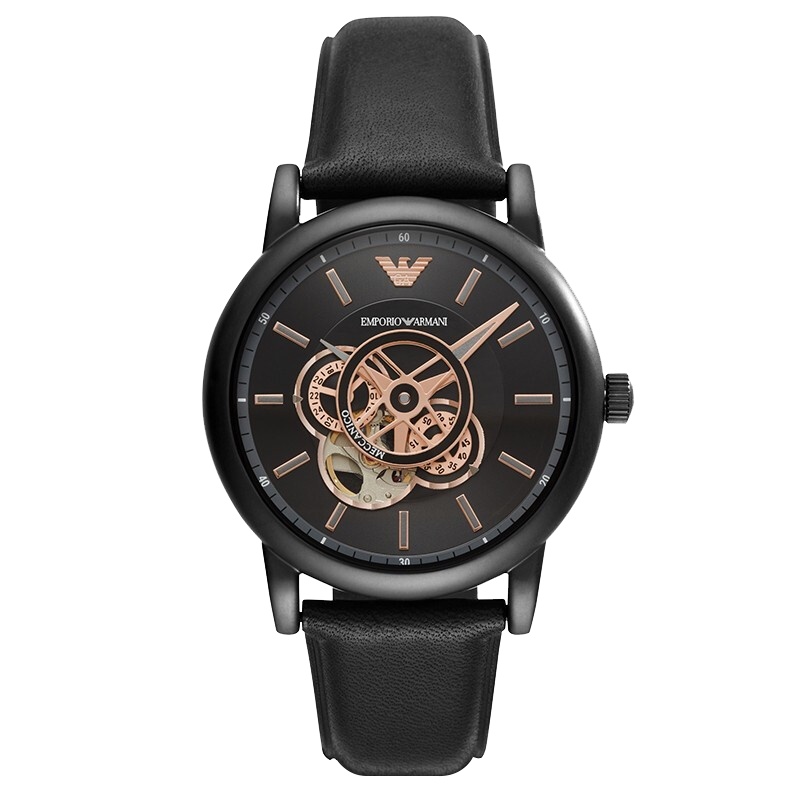 阿玛尼(Emporio Armani)男士自动机械镂空手表时尚潮流百搭腕表明星吴磊同款 AR60012