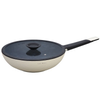 卡特马克(Cate Maker)GYL-BYL30CB白玉兰锅炒锅麦饭石不粘锅家用炒锅电磁炉燃气灶煤气灶适用炒菜专用炒锅