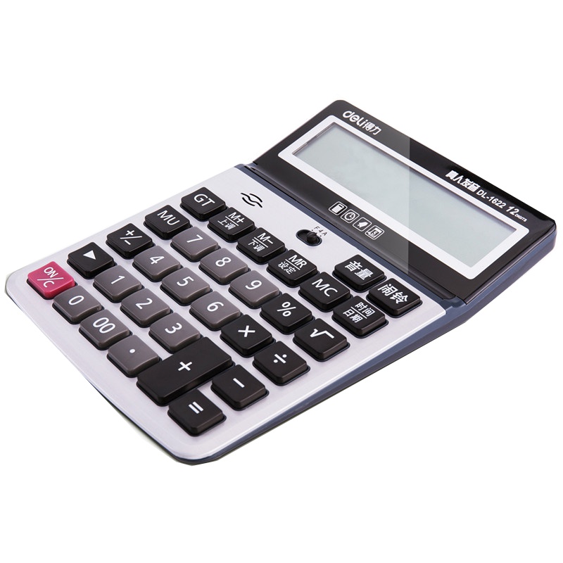 得力 1622 计算器语音计算机大按键12位多功能财务办公通用计算器
