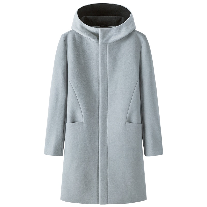 【满198减100预估价：153】森马毛呢大衣男连帽中长款外套男士秋冬韩版羊毛呢子风衣男装潮流